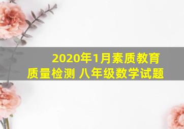 2020年1月素质教育质量检测 八年级数学试题